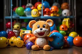 Playful retail background for Kids Toys World